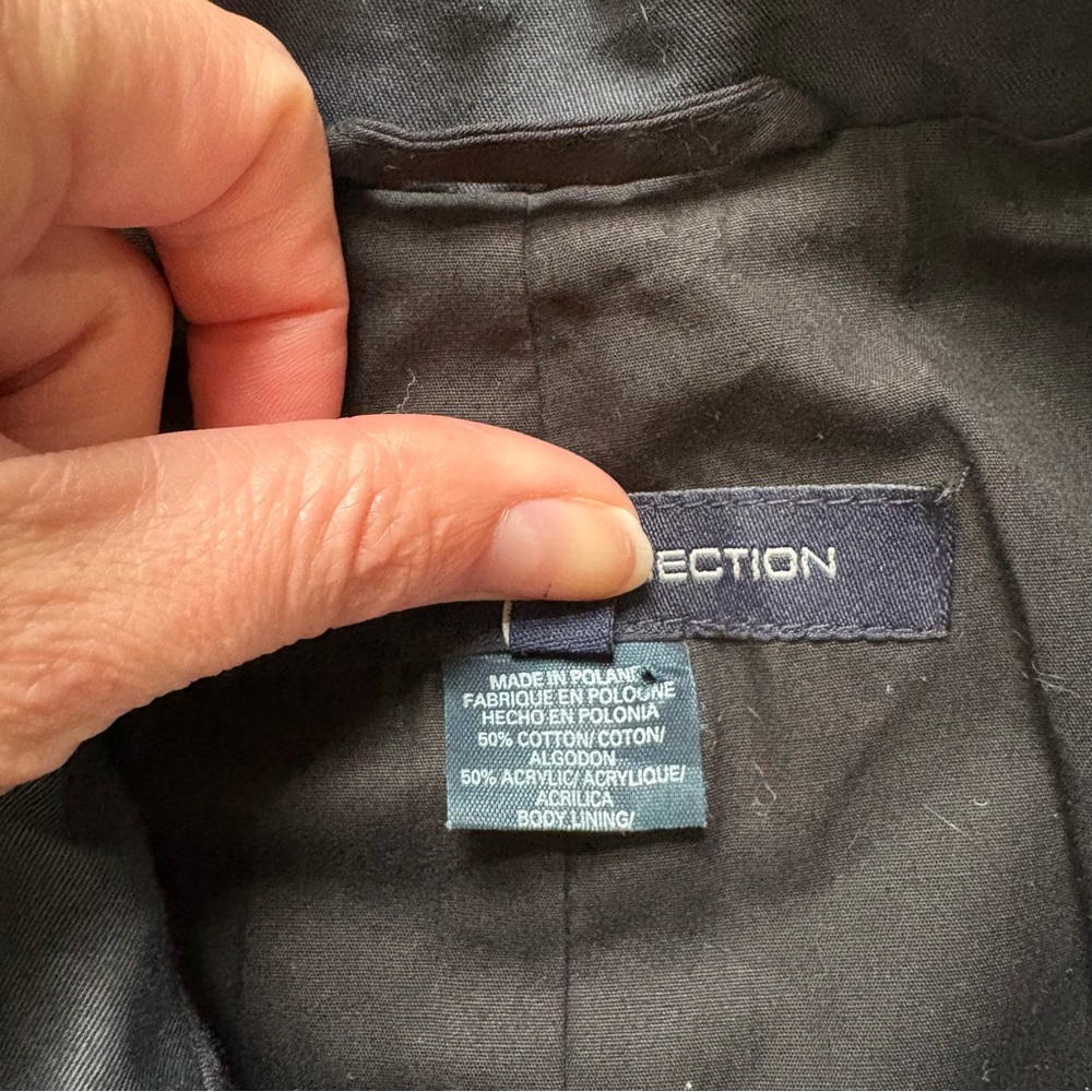 French Connection Cropped Navy Trench - Picture 3 of 7